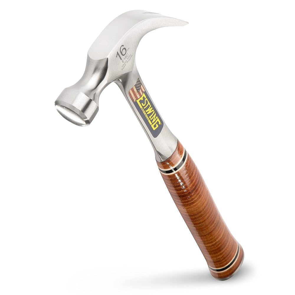 Estwing E16C Curved Claw Hammer - Leather Grip 450g (16oz)