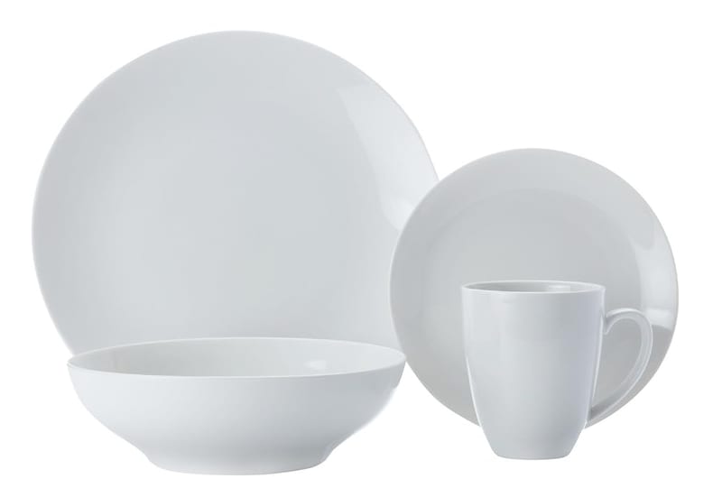Maxwell & Williams White Basics Coupe Dinner Set, White, 16-Piece