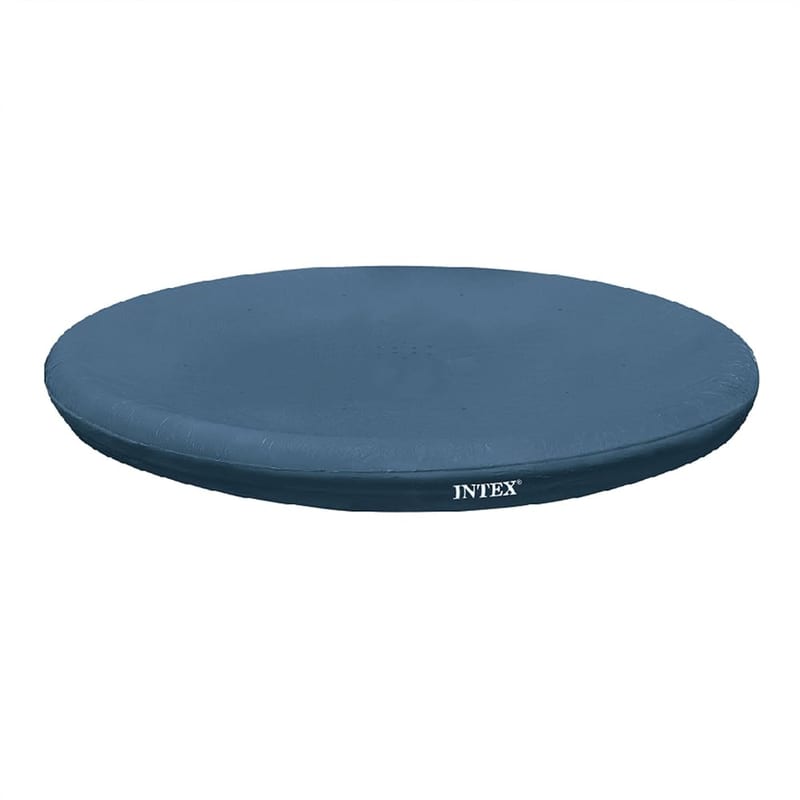 Intex Easy Set Pool Cover 8ft / 244cm, Blue Durable Vinyl Cover with Rope Ties and Drain Holes