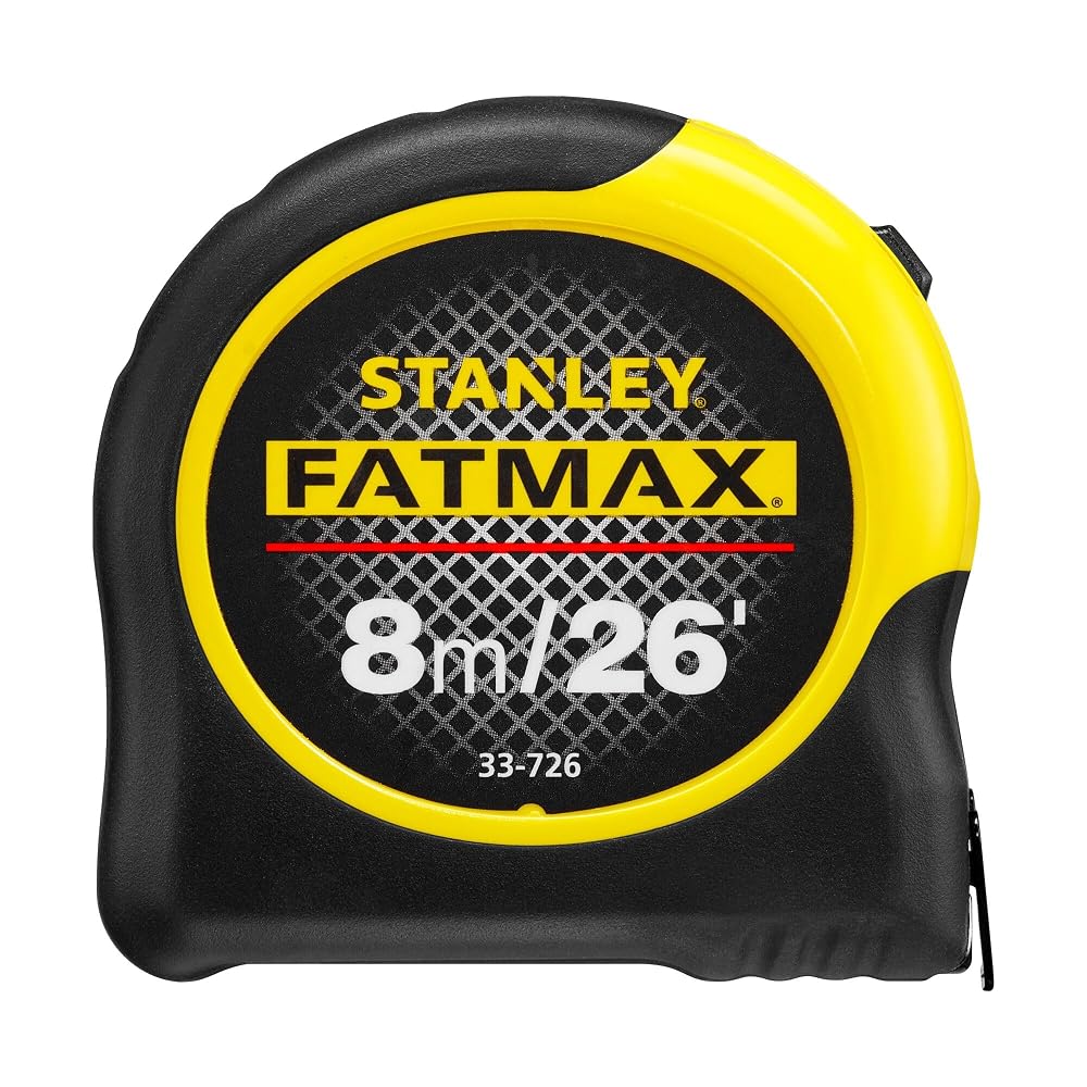 STANLEY FATMAX 8m/26' Tape Measure, Blade Armour Coating, 3.3m Standout (0-33-726)