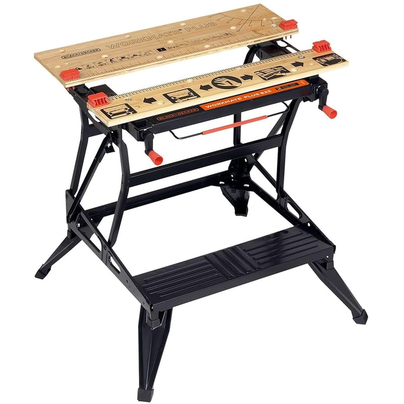 BLACK+DECKER Workmate 825 Deluxe Dual-Height Workbench, WM825-XJ, One-Handed Clamp System, 250kg Load Capacity