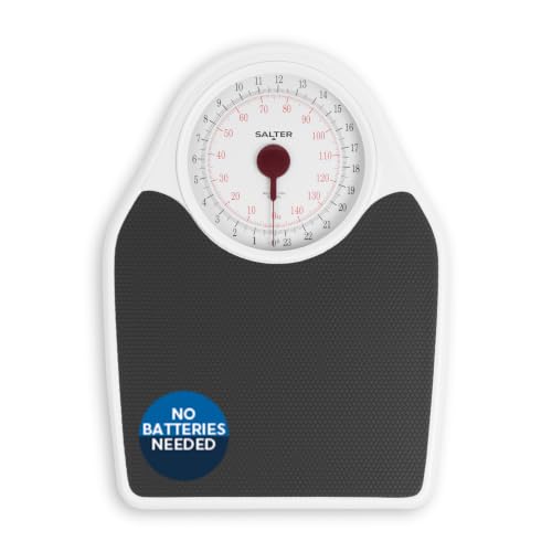 Salter Doctor’s Style Bathroom Scale – Mechanical Weight Scale, Easy Read Dial, 150kg / 23st 7lb, Accurate Scales for Body Weight, Instant Readings, Non-Slip, Extra Large Platform, No Batteries Needed