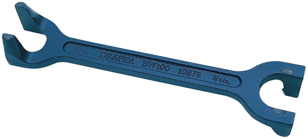 Draper 10876 Basin Wrench 15mm x 22mm, Heavy Duty Cast Iron