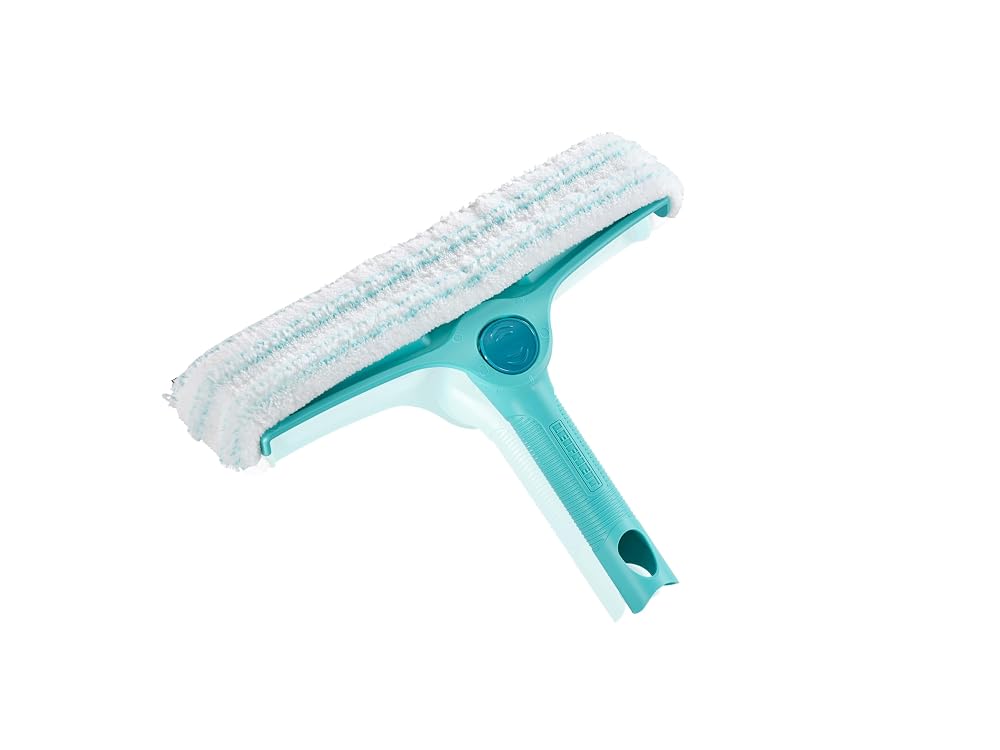 Leifheit 3-in-1 Window Cleaner with Microfibre Fleece, Window Squeegee and Frame, Click-System Handle, 32cm