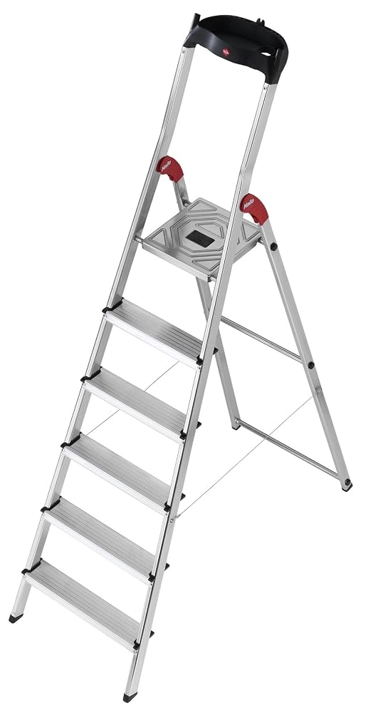Hailo 8160-601 L60 150 kg Capacity Aluminium Stepladder (6 Steps)