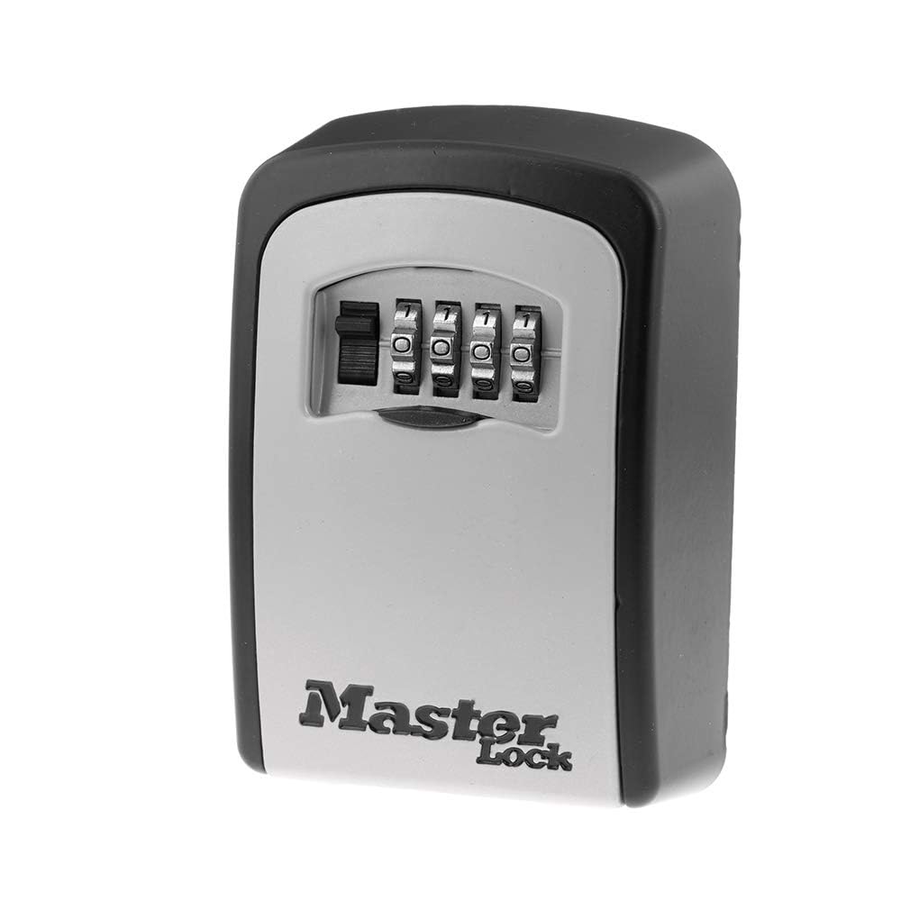 Master Lock Wall Mount Key Lock Box, Outdoor Wall Mounted Lock Box for House Keys, 5 Key Capacity, 5401EC