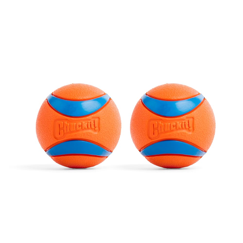 Chuckit! Ultra Ball Durable Rubber Dog Toy, Medium, 6.5 cm (2-Pack)