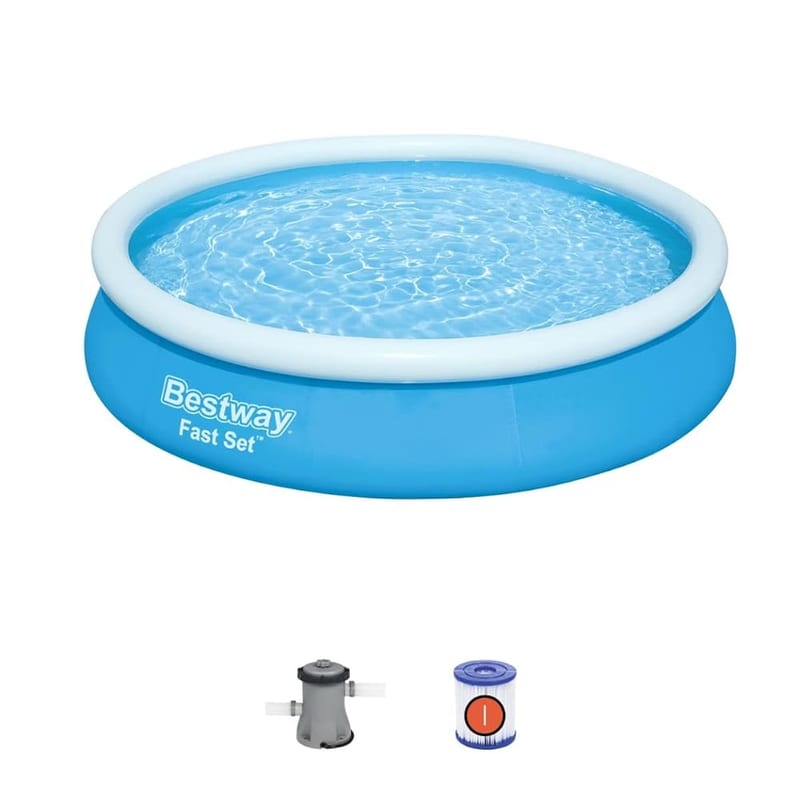 Bestway 8ft Fast Set Pool, Inflatable Family Swimming Pool, Outdoor Kids Pool