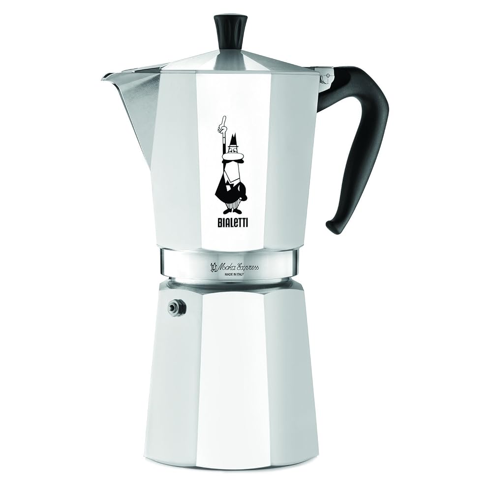 Bialetti - Moka Express: Iconic Stovetop Espresso Maker Makes Real Italian Coffee, Moka Pot 12 Cups (670ml), Aluminium, Silver