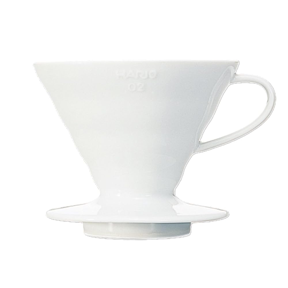 Hario V60 Ceramic Coffee Dripper, V-Shaped Cone with Heat Retention, White, Size 01