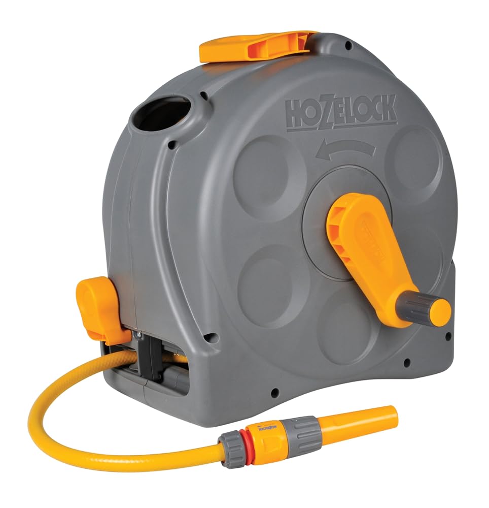 Hozelock 2-in-1 Compact Enclosed Hose Reel with 25m Hose