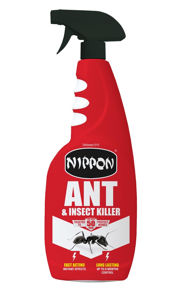 Nippon Ant and Crawling Insect Killer Spray, Fast Acting, Ready to Use, Suitable for Use on Soft Furnishings, 750ml