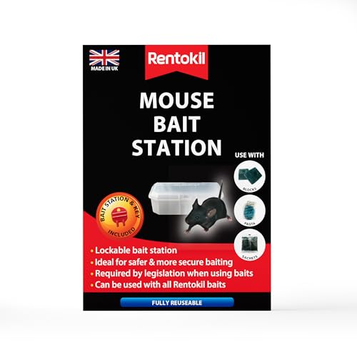 Rentokil Fast Action Mouse Killer Twin Pack - Highly Effective Indoor Rodent Bait Station for Quick and Efficient Elimination of Mice, Ready-Baited, Kills Up to 50 Mice per Station - Pack of 2