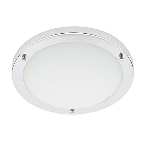 LITECRAFT Mari Ceiling Light Bathroom IP44 Rated Flush Fitting, Polished Chrome, Large, 18 Watt