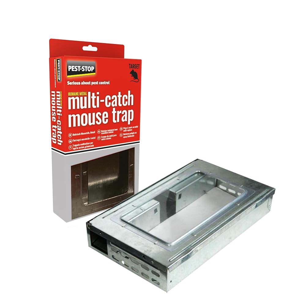 Pest-Stop Multi Catch Metal Humane Mouse Trap - Galvanised Steel, Catches up to 10 Mice