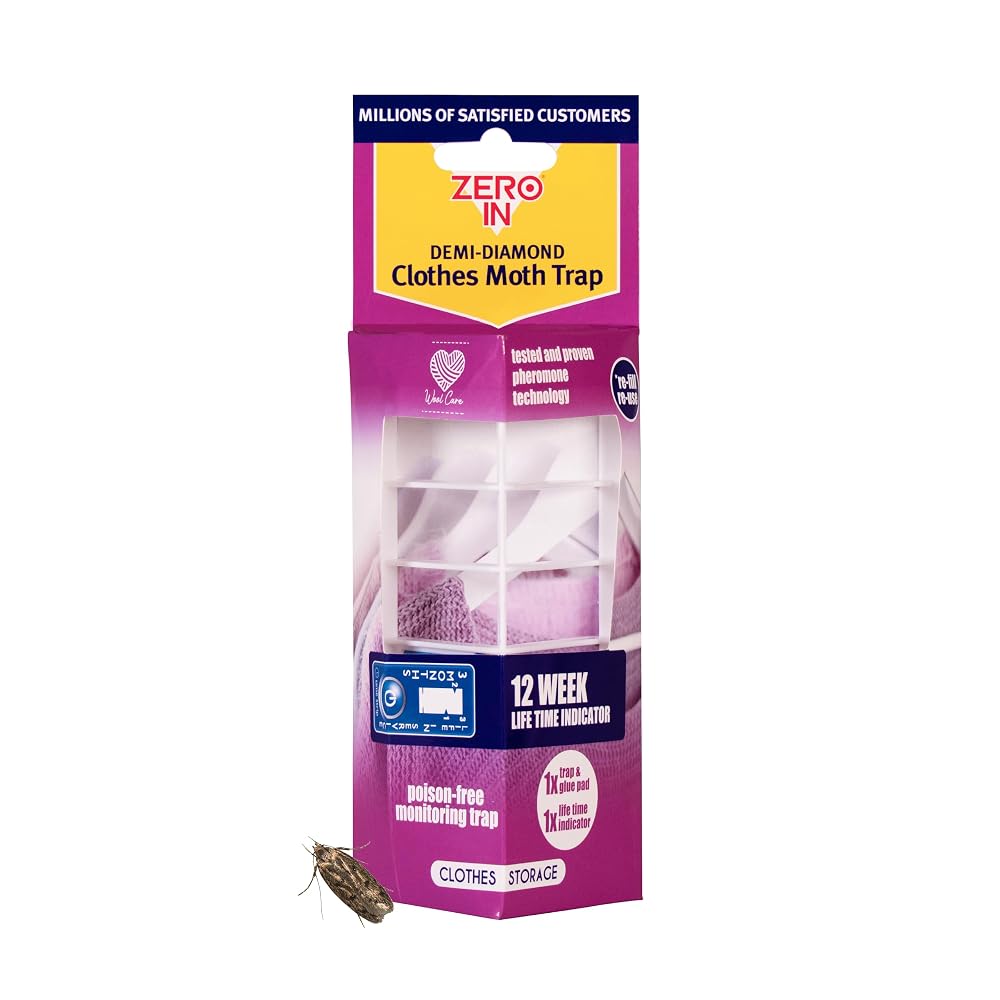 Zero In Demi-Diamond Clothes Moth Killer, Pheromone Technology, Poison-Free, Hang in Wardrobes and Cupboards