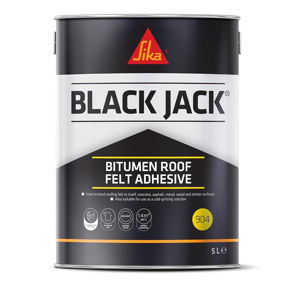 Everbuild Black Jack 904 Roof Felt Adhesive - High Strength - Black - 5 Litre