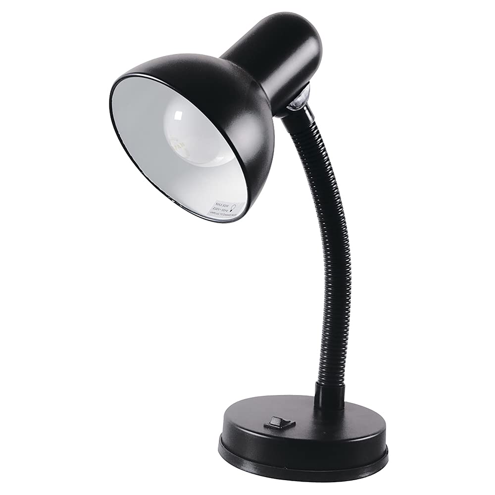 HOMELIFE 35w Classic Flexi Desk Lamp with Versatile Flexible Neck, Integral On/Off Switch, Approx. 34cm Height, Onyx Black