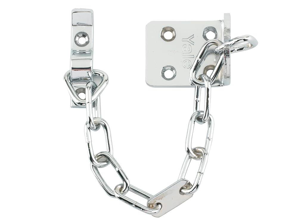 Yale V-WS6-CH TS003 Door Chain, 13.5cm Chain Length, Polished Chrome Finish, Suitable for uPVC and Wooden Doors