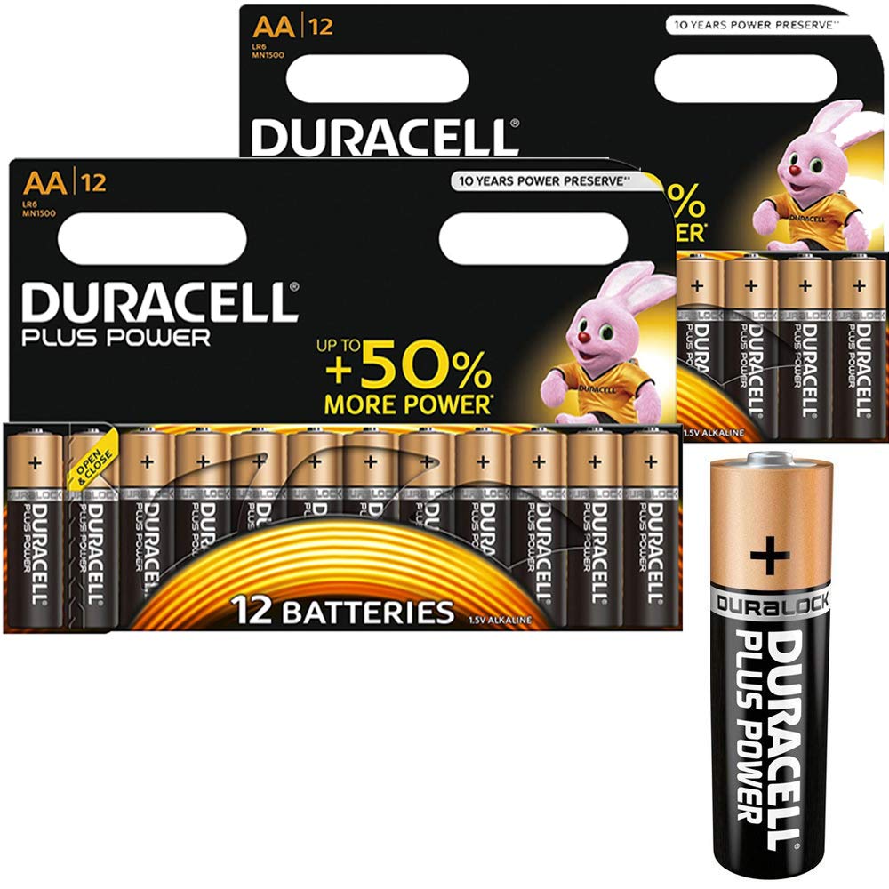 Duracell Plus MN1500 Alkaline AA Batteries - 24 Pack