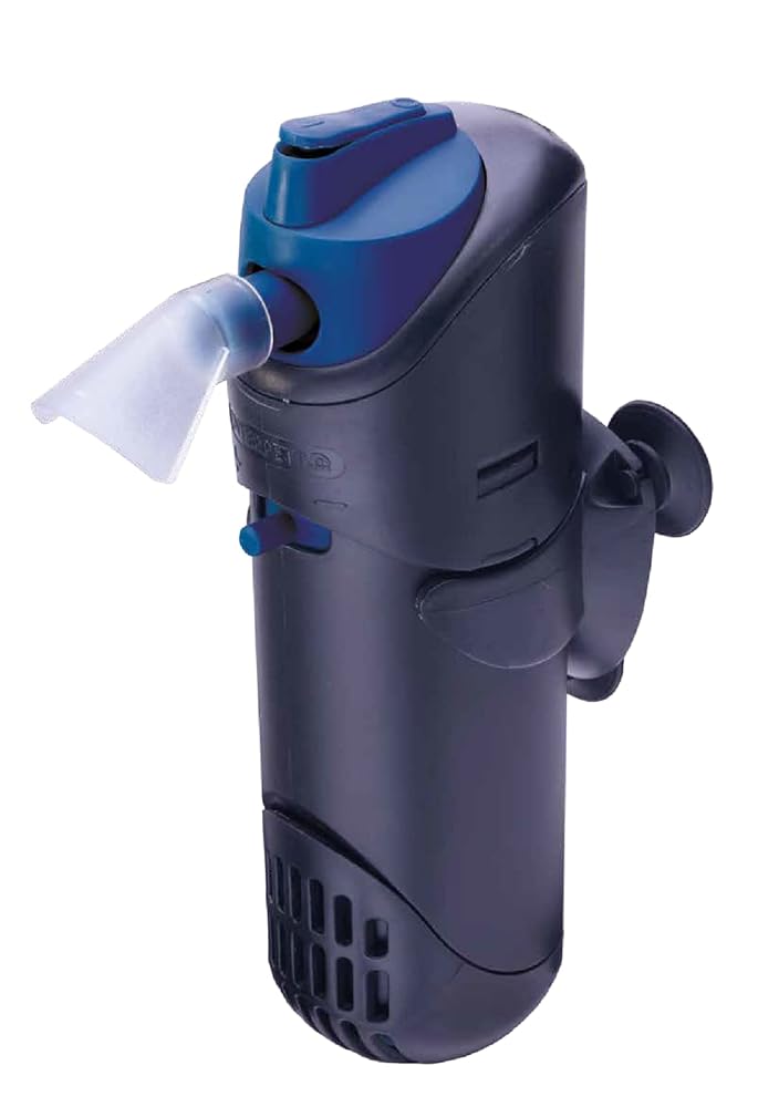 Interpet Internal Aquarium Fish Tank PF1 Power Filter, Cleans Water, for Coldwater & Tropical Aquariums Up to 68 Litre, Black/Blue
