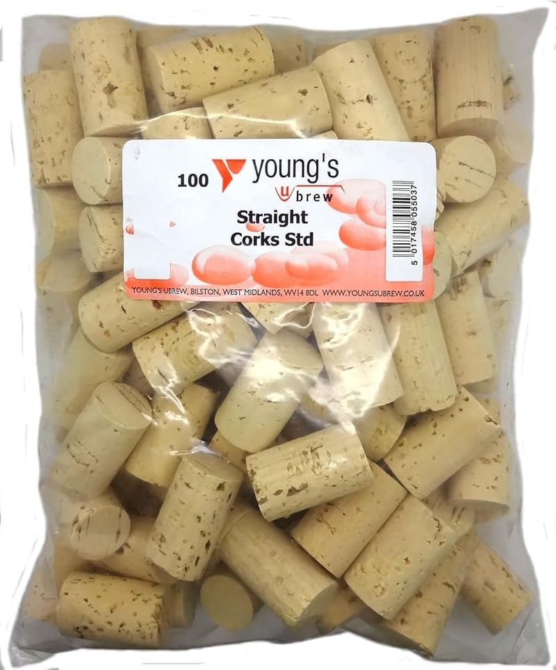 100 New Plain Straight Corks for Wine Home Winemaking