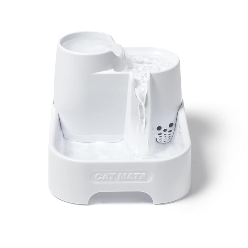 Cat Mate Three-Level Cat & Small Dog Pet Water Drinking Fountain, 2 Litres, Quiet Operation, BPA-Free
