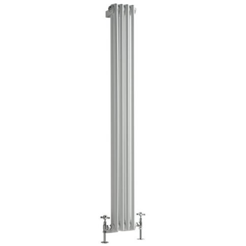 Milano Windsor White Cast Iron Style Vertical Double Column Radiator, 1500 x 200mm