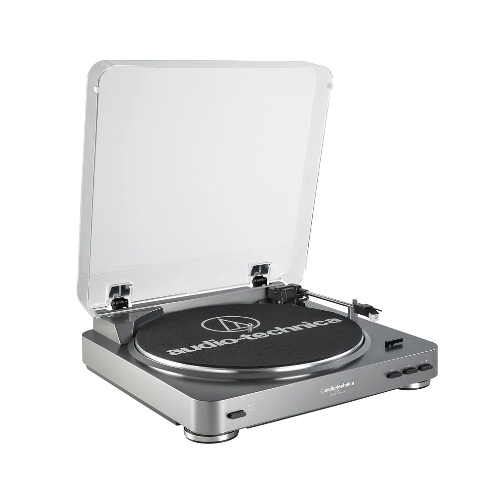 Audio-Technica AT-LP60 Fully Automatic Belt-Drive Stereo Turntable, Silver