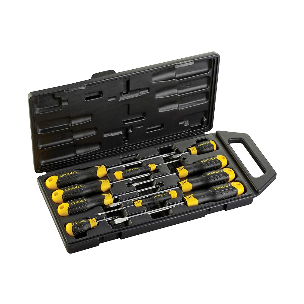 Stanley Cushion Grip Screwdriver Set, Multi-Colour, 10 Piece (2-65-005)