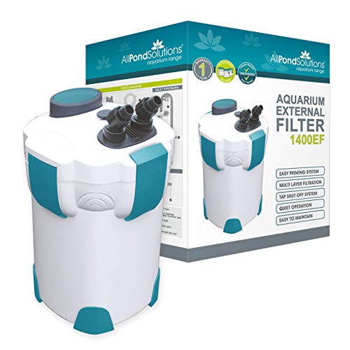 All Pond Solutions 1400EF Aquarium External Fish Tank Water Filter for Tanks Up to 600 Litres, Full Kit