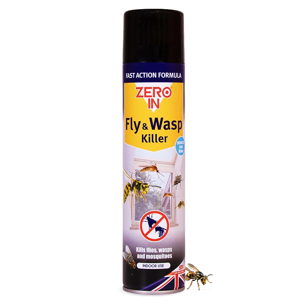 Zero In Fly and Wasp Killer - 300ml Aerosol, Controls Flying Insects and Bugs in the Home, Fast Action Formula