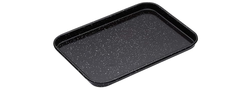 MasterClass Vitreous Enamel Baking Tray, 24 x 18cm, Black