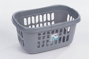 Wham Casa Hipster Laundry Basket (Silver), 60cm x 39cm x 30.5cm