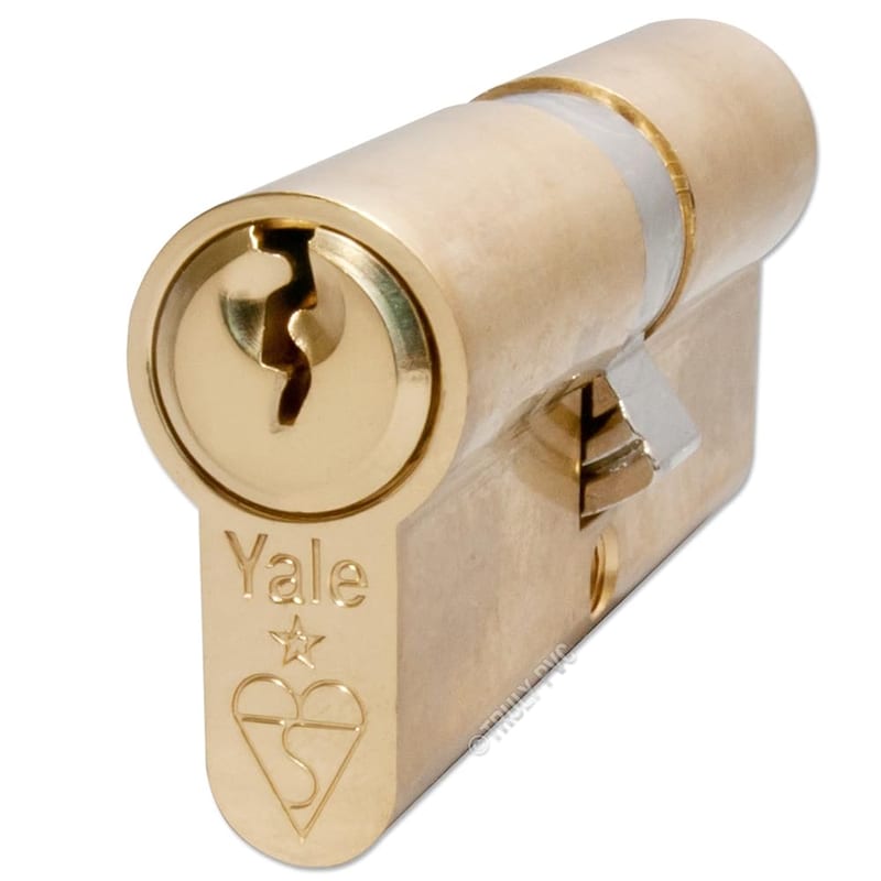Yale PKM3545-PB KM Superior 1 Star Euro Cylinder Lock, 35/45 (90mm), Brass Finish