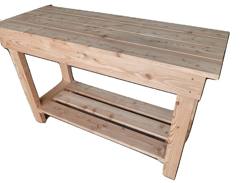 Workbench Ideal for Garage or Workshop, Planed Timber Assembly, Length 1.5m