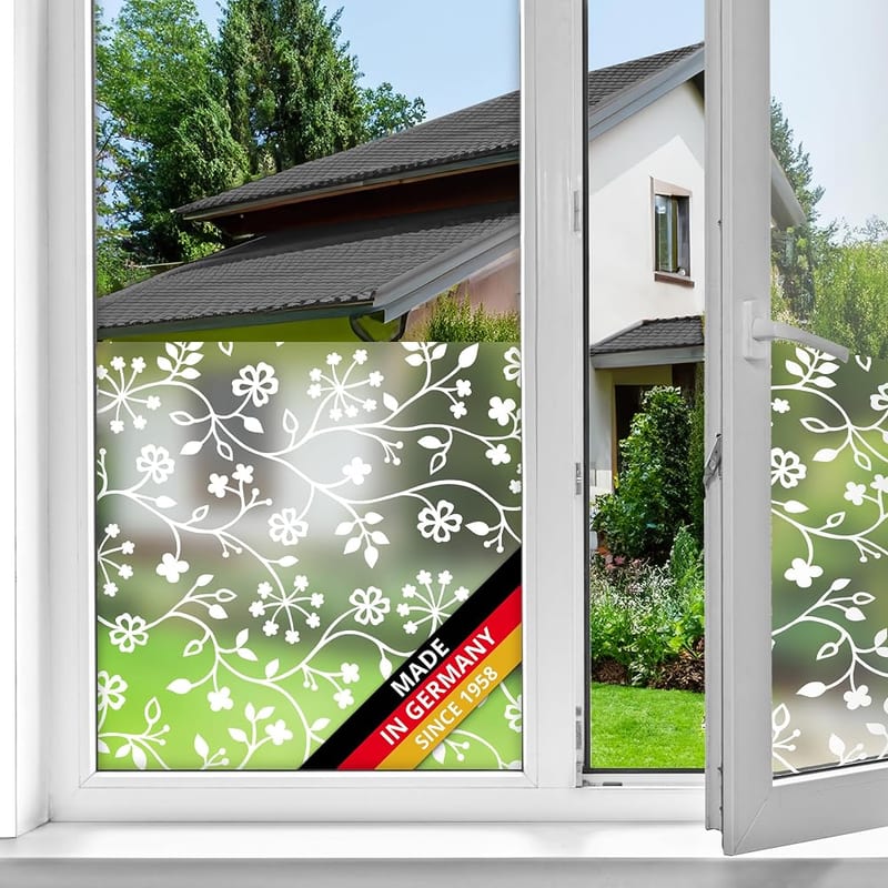 d-c-fix Tord Static Cling Window Film Privacy, 45cm x 1.5m, Frosted Floral Pattern