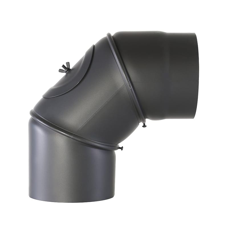Kaminoflam Chimney Pipe Senotherm Lacquered - Pipe Elbow Adjustable - Stove Pipe 90 Degrees