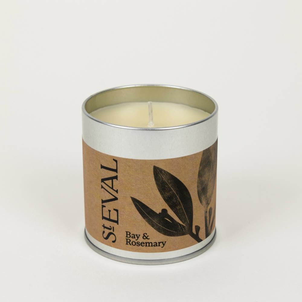 St Eval Bay & Rosemary Scented Tin Candle, Hand Poured in Cornwall