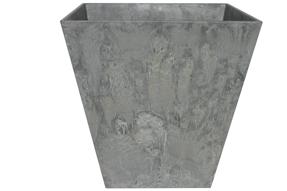 Ivyline Stoneware Ella Pot in Grey with Built-In Drainage, 40cm