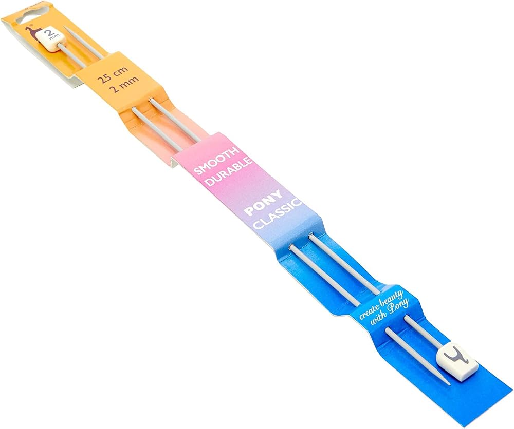 Pony P31609 Aluminium Single Pointed Knitting Needles, 4mm x 25cm