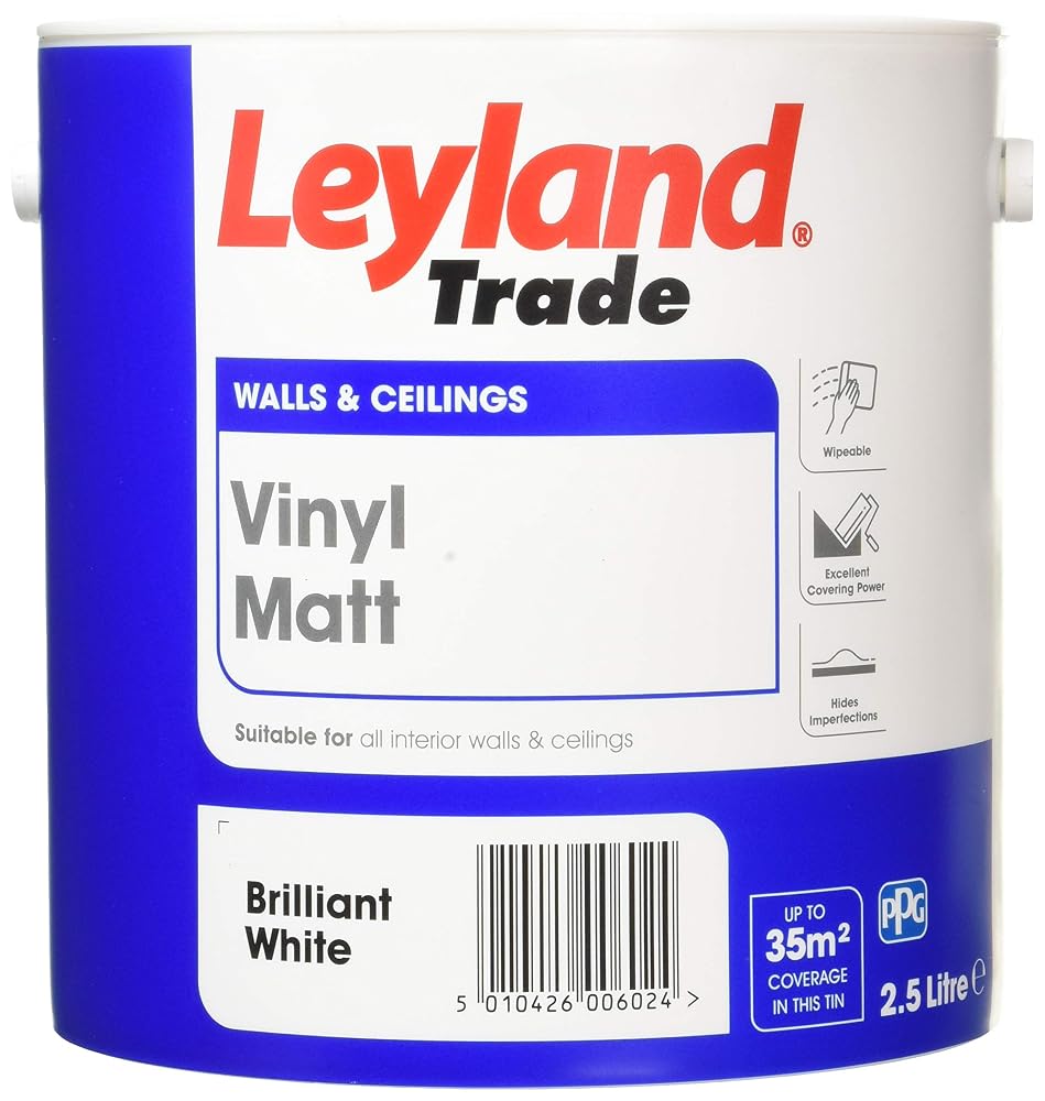Leyland Trade Vinyl Matt Emulsion Paint - Brilliant White 2.5 Litres