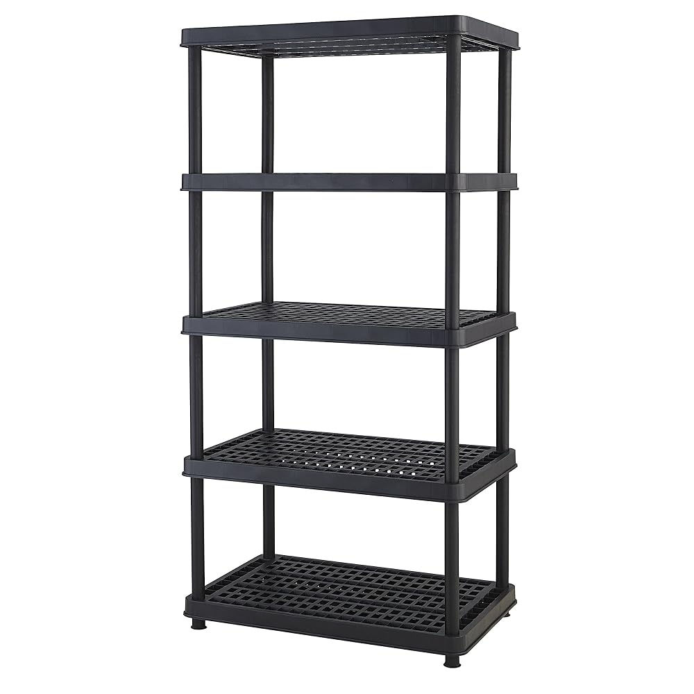 Keter 5-Tier Utility Freestanding Ventilated Shelving Unit Storage Rack, 36 x 24 x 72 Inch
