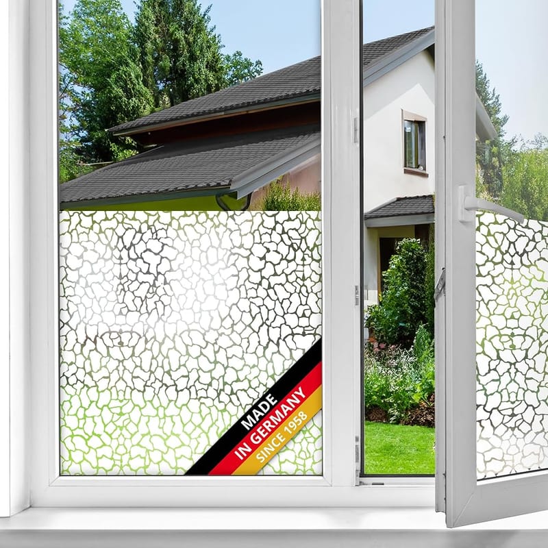 d-c-fix Lava Static Cling Window Film Privacy, 45cm x 1.5m, Frosted Geometric Pattern, Self-Adhesive-Free