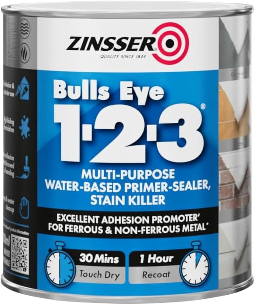 Zinsser Bulls Eye 1-2-3 Primer-Sealer & Stain Killer 500ml, White