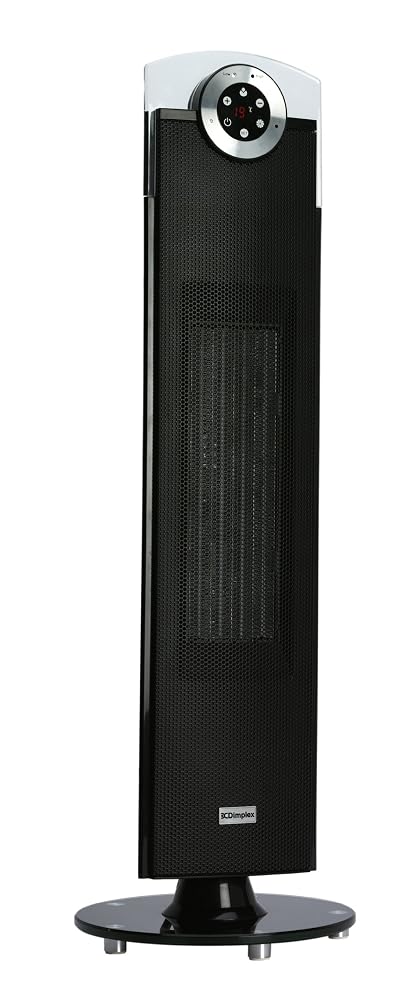 Dimplex DXSTG25 Studio G 2.5kW Ceramic Tower Heater with Motorised Oscillation, Timer & Remote Control