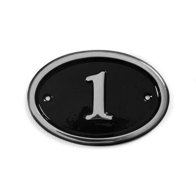 Signs & Numbers Personalised House Numbers, Aluminium Oval House Plaque, Any Number 1-99, 15 x 10 Centimetres