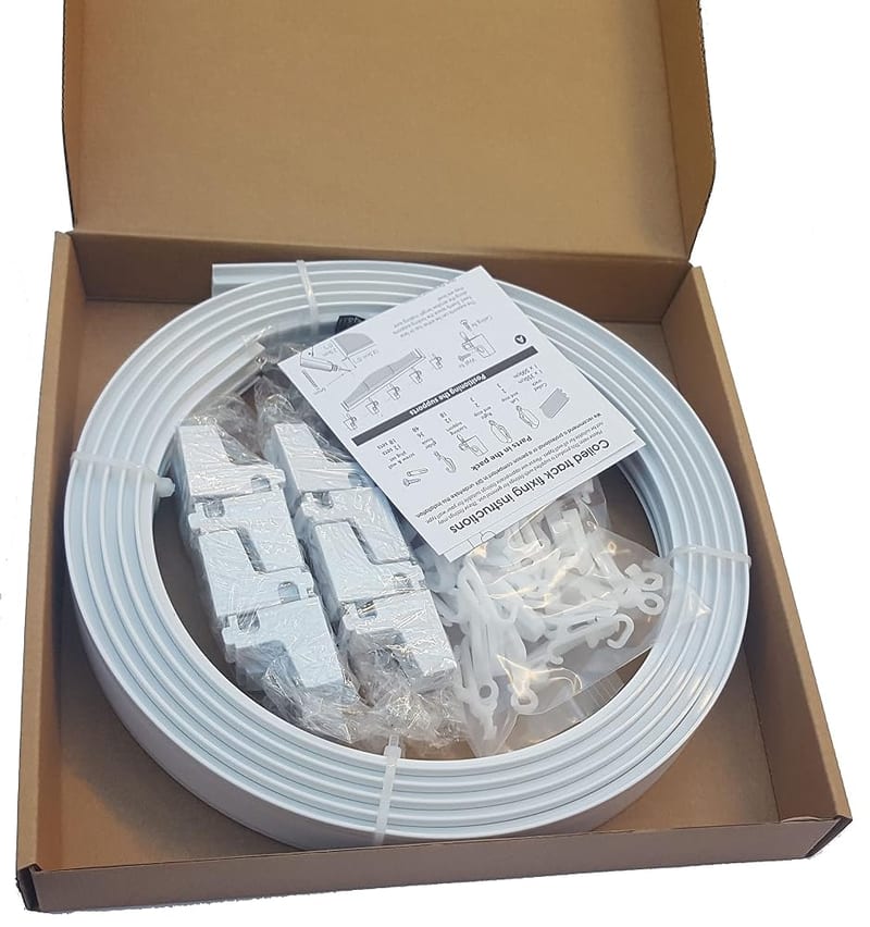 3.5m Bendable Curtain Track for Straight & Bay Window Rail, Top or Face Fix, All Fixings Included