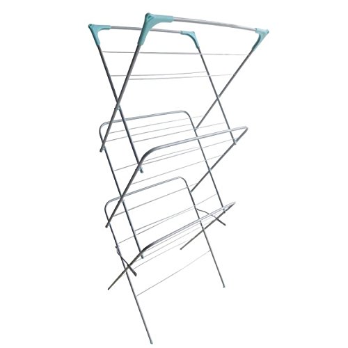 Kingfisher Deluxe Concertina Clothes Airer, 26 Bar, 3-Tier, Powder-Coated Metal