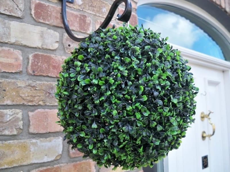 Best Artificial Pair of 28cm Boxwood Buxus Topiary Grass Balls, UV Fade Protected Faux Topiary for Home and Patio
